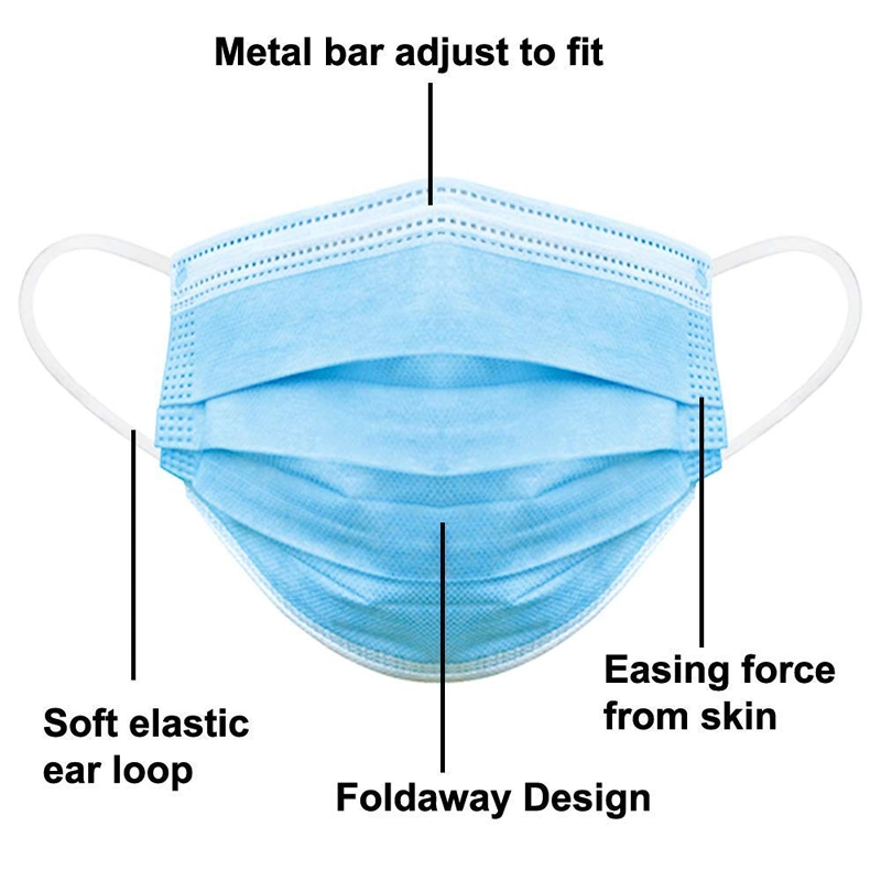 Cheap 3 Ply Non-Woven Dental Clinic Surgical Face Mask Earloop Colorful Medical Non Woven Disposable Face