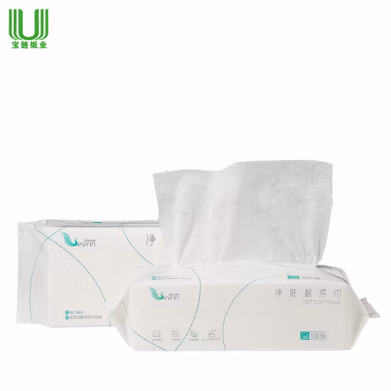 Toalla de limpieza facial suave de algodón Papel de seda blanco
