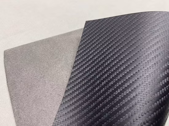 PU No tejido Cuero sintético Diseño de fibra de carbono Microfibra